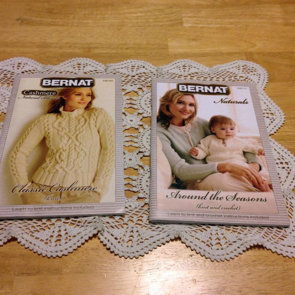 Bernat Cashmere natural blends and Naturals knit and crochet craft booklets